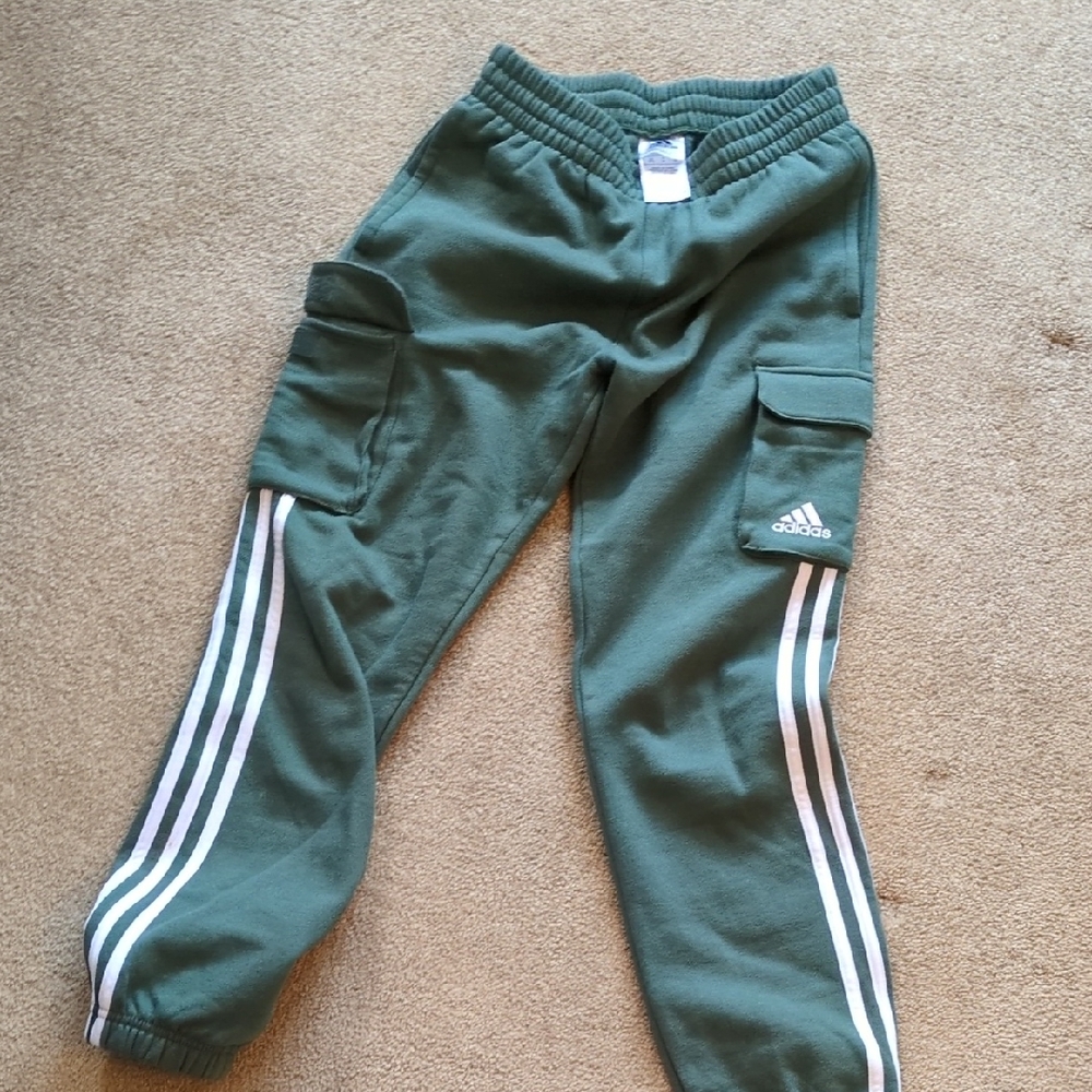 Adidas Kids Green Cargo Joggers